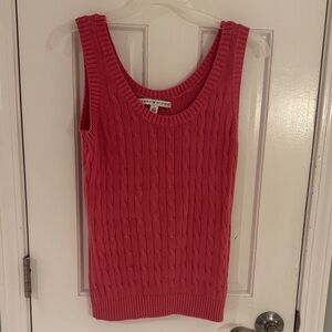 Tommy Hilfiger Pink Cable Knit Tank Top